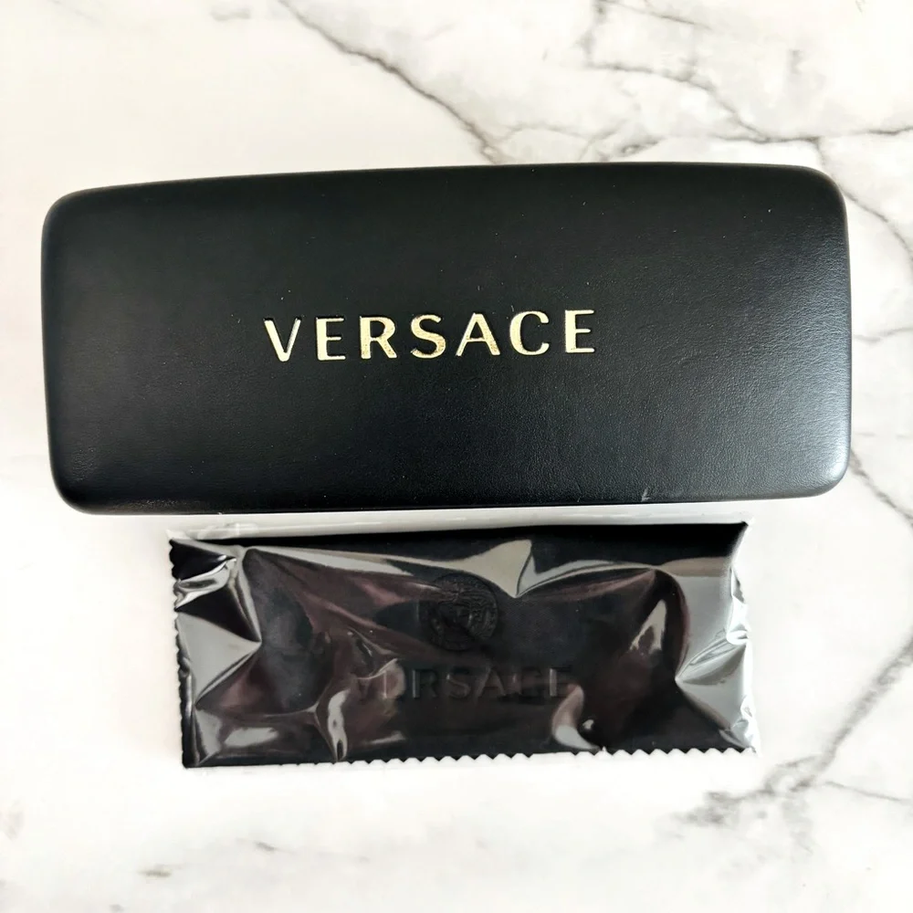 Versace Black Sunglasses Glasses Protective Case‎ and Cleaning Cloth